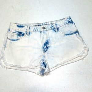 Mossimo Denim High Rise White & Blue Shorts